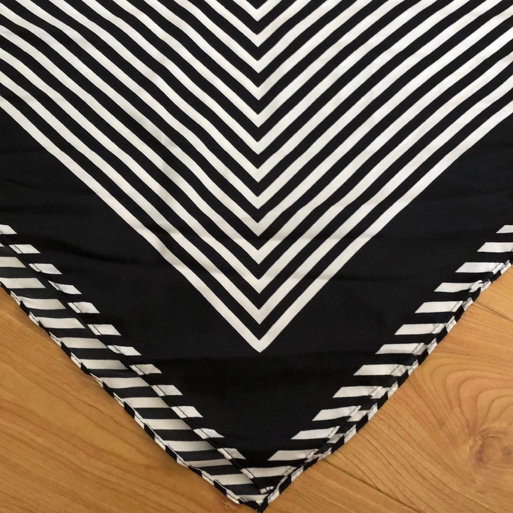 Black and White Neck Scarf/ Handkerchief